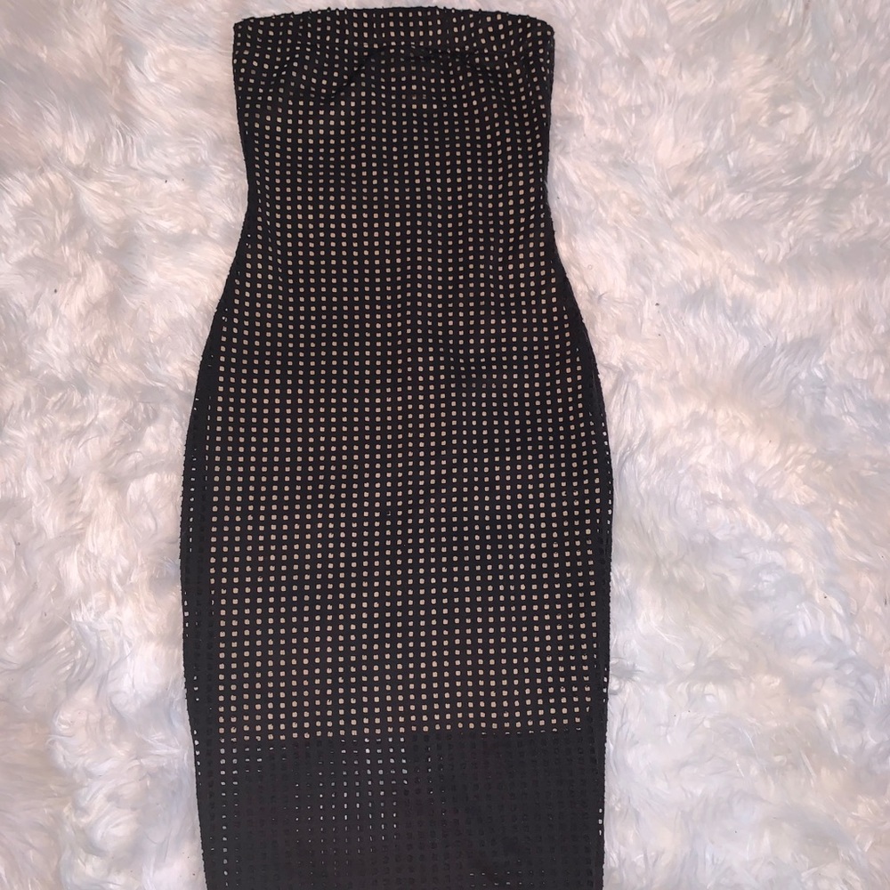 Black and beige net dress